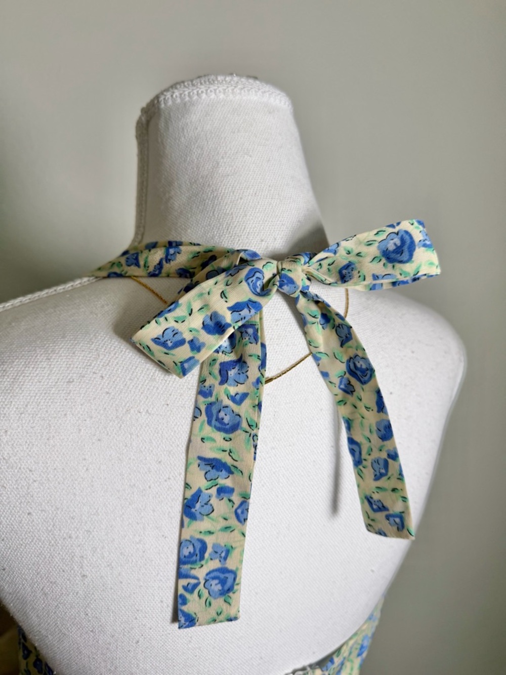 Blue Floral Sundress with Smocked Bodice - Picture 8 of 12